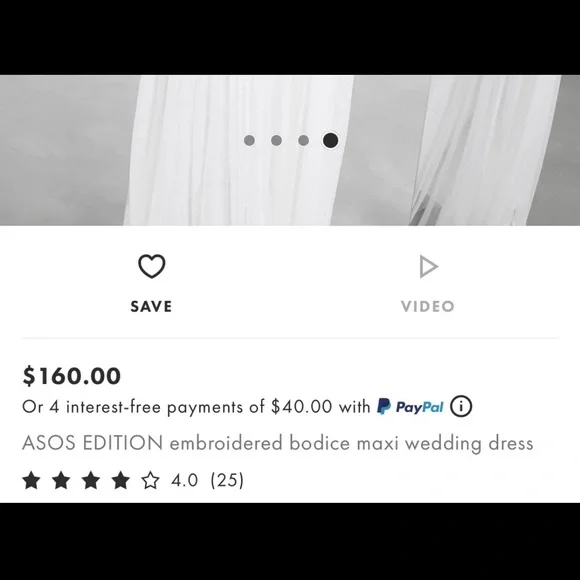 ASOS Embroidered bodice maxi wedding dress white - Picture 3 of 11